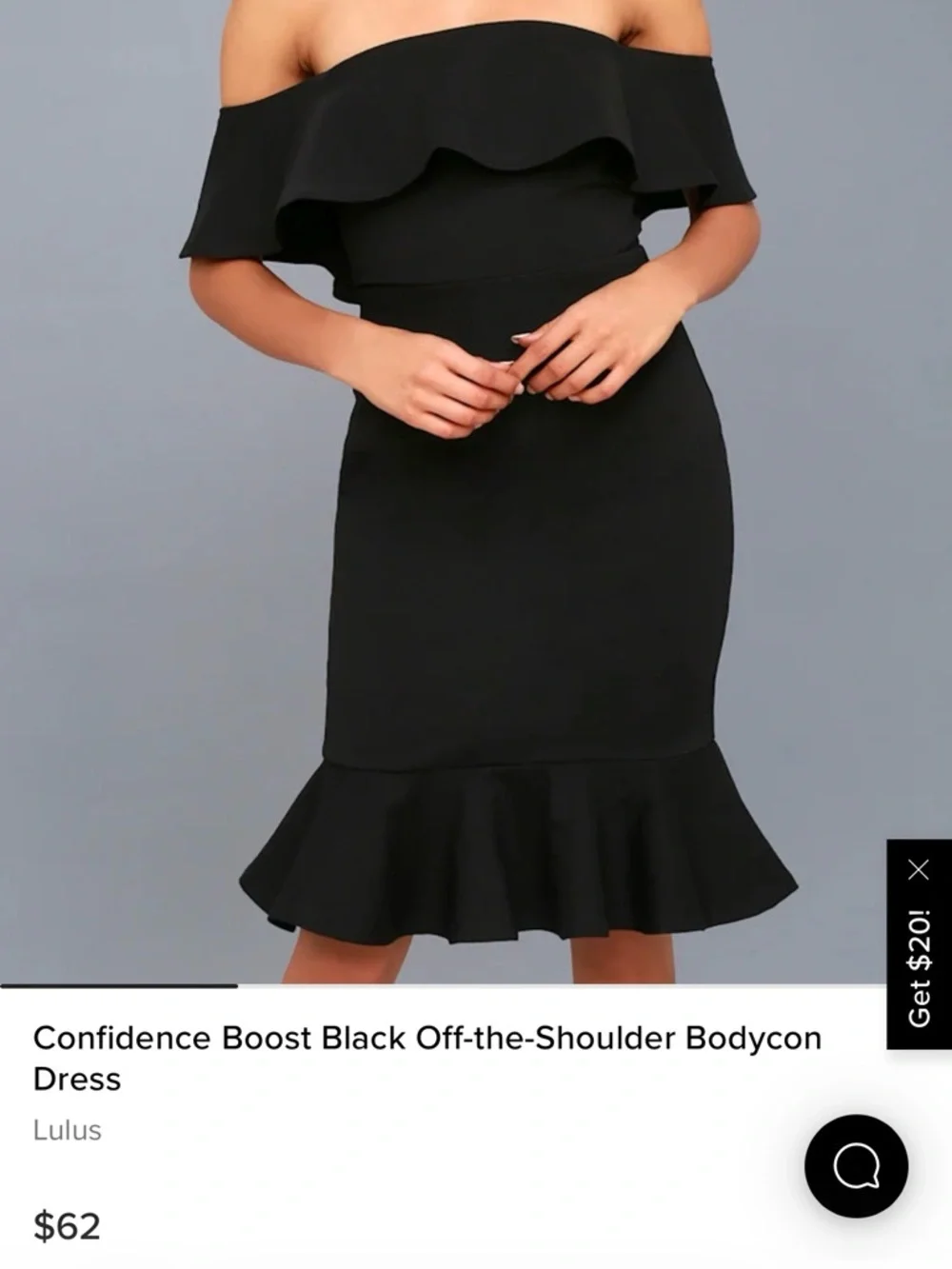 Elegant Lulus Navy Off-Shoulder Ruffle Hem Dress - Picture 3 of 3